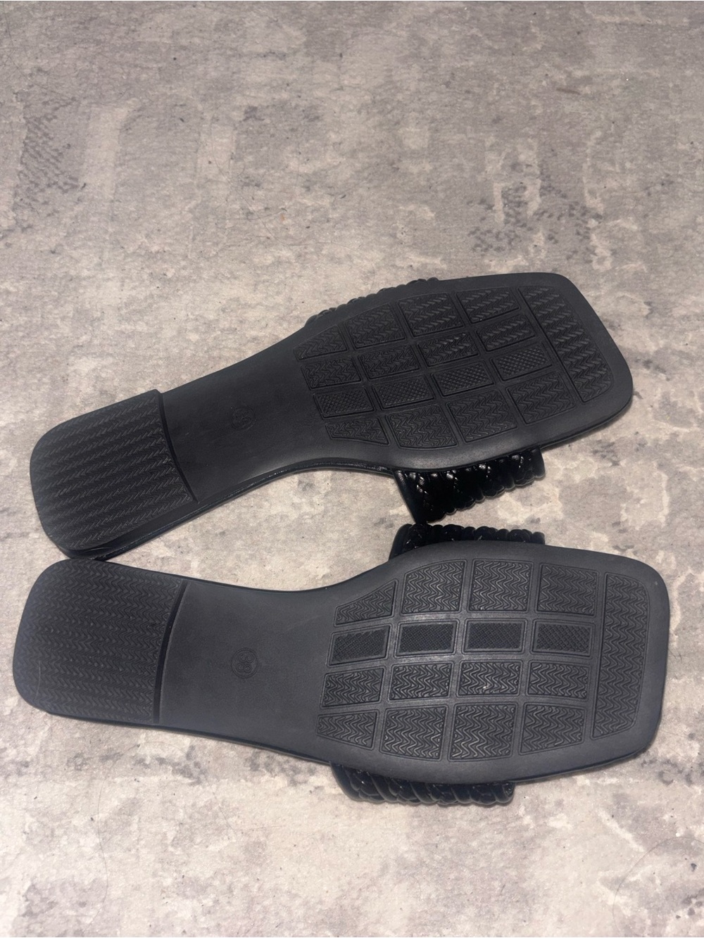 Black Textured Sandals - Picture 2 of 3